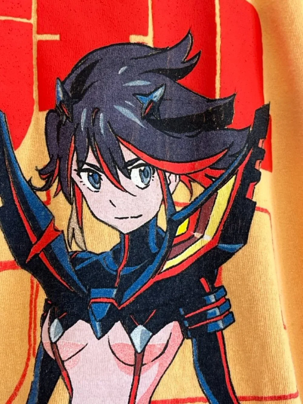 Kill La Kill Mens M Yellow Graphic T-Shirt Ryuko Matoi Aniplex Studio Trigger